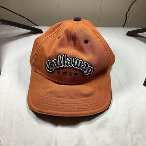 Callaway Golf Hat Orange Baseball Cap Adjustable Strapback Logo Mens